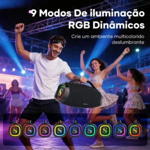 Caixa De Som Sabala Dr-300 Bt5.4 200w 39000mah Rgb App 36h - Imagem 7