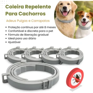 Coleira Anti Pulga Leishmaniose Carrapato Mosquito Cão Gato - Imagem 2
