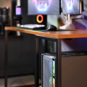 Escrivaninha Gamer Tóquio Industrial Preta de 115 cm para Home Office e Estudo com Prateleira - Imagem 4