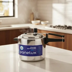 Panela de Pressão 4,5L Panelux Classic Alumínio Polido Inmetro Alça Ergonômica Fogo Médio - Imagem 6