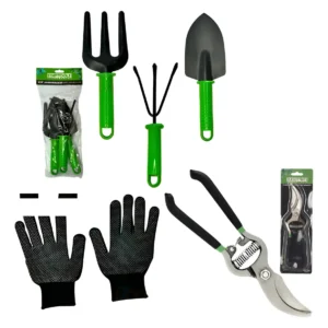 Kit Jogo Jardinagem Jardim Pá Tesoura Poda Luva 5 Peças - Imagem 2
