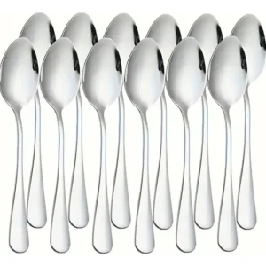 12 Colheres Para Sobremesa Aço Inox Promoção - Imagem 1