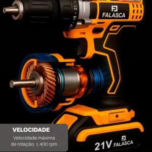 Parafusadeira E Furadeira A Bateria Pf21b2 21v Com Duas Baterias F02 4979 - Falasca - Imagem 4