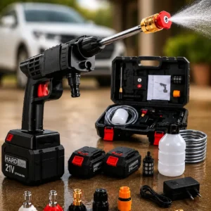 Lavadora Lava Jato Portátil de Alta Pressão Automotiva Sem Fio Hidrolavadora Recarregável com 2 Baterias + Maleta Completa Bivolt Hardline - Imagem 6