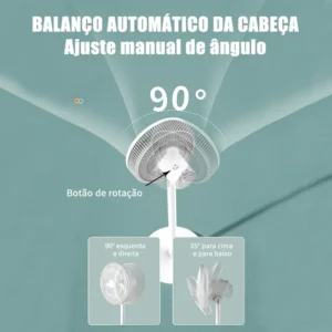 Ventilador Coluna 45w 7 Pás 3 Velocidades Silencioso 45db - Imagem 6