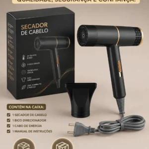 Secador De Cabelo Iônico Portátil 1200w Quente Frio Turbo - Imagem 6
