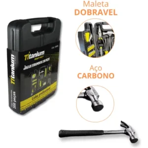 Jogo de Ferramentas 200 Peças com Chaves de Precisão e Allen Kit com Maleta Resistente - Titanium Platina - Imagem 7