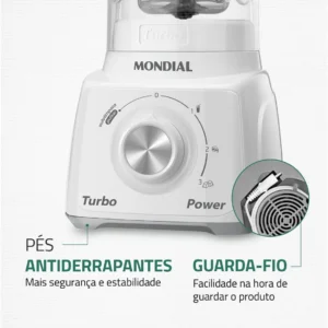 Liquidificador Turbo Power Mondial 550W L-99 WG - Imagem 8