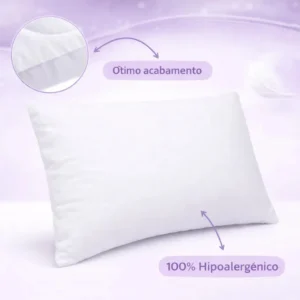 Kit 02 Travesseiros Antialérgico Pluma De Ganso 70cm X 50cm Cor Branco - Imagem 5