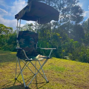 Cadeira Dobravel Camuflada Pescador Com Teto Porta Copos - Imagem 7