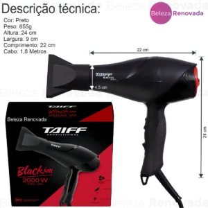 Taiff Secador Cabelo New Black Ion Profissional 2000w - Imagem 5