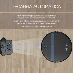 Robô Aspirador Idali Life DF-ILRO066 Preto com Aplicativo e Sensor Antiquedas - Imagem 7