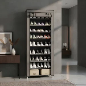 Sapateira Organizador De Sapatos Com 9 Prateleiras Tnt Cor Cinza - Imagem 1