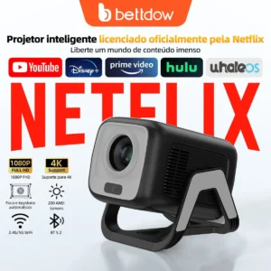 Mini Projetor Bettdow AC1066 Full HD 1080P 120'' Android 13 Wi-Fi Bluetooth - Imagem 2