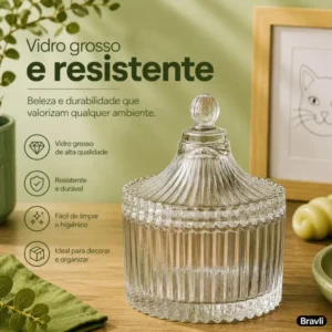 Kit 20 Mini Bomboniere De Vidro Potiche Lembrancinha Comunhão Batizado Casamento Chá Revelação Vela Aniversário Decoração 9cm Transparente - Bravli - Imagem 3