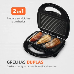 Sanduicheira Fast Grill e Sandwich Mondial 750W - S-12 - Imagem 3