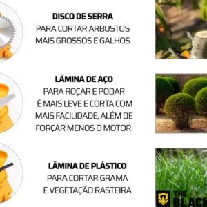 Roçadeira Aparador Grama A Bateria Recarregável 460w Profissional Com Acessórios Tcg12b The Black Tools - Imagem 8
