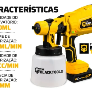Pistola Pintura A Bateria 1,0 L Bivolt 500w + Acessórios - Imagem 4