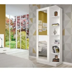Sapateira 1 Porta Com Espelho Duetto Branco - Henn - Imagem 3