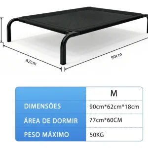 Cama Suspensa Caes Para Cachorros Grande - Resistente Preto - Imagem 8