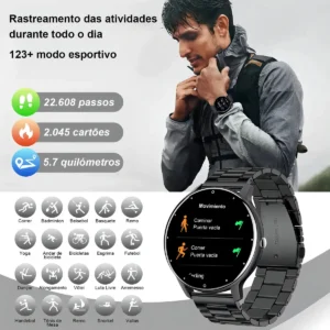 Smartwatch Mertto Esportivo ZL02 Com 2 Pulseiras, Tela de 1.39" para Android e iOS - Imagem 4