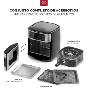 Fritadeira Elétrica Air Fryer Antiaderente WAP Oven 12 Litros com Painel Digital - Imagem 7