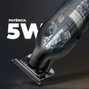 Máquina De Corte Acabamento Profissional Aparador Cabelo Pelo Barbear Maquininha Detalhes Sem Fio Preto - Imagem 5