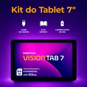 Tablet Positivo Vision TAB 7 - Processador Octa-Core 3GB RAM 64GB Armazenamento Tela 7” IPS Bateria 3100mAh, Android 14 Go, Wi-fi - Preto - Imagem 4