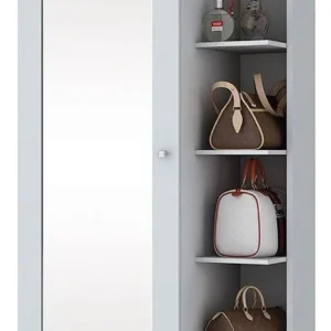 Sapateira 1 Porta Com Espelho Duetto Branco - Henn - Imagem 2