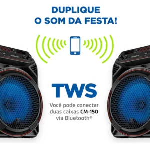 Caixa Amplificada Cm-150 Bivolt Preto Mondial - Imagem 6