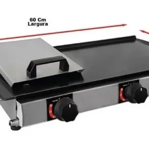 Chapeira De Lanche Hambúrguer Bife 60x30 À Gás Com Prensa - Imagem 2