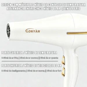 Secador De Cabelo Profissional Íon 1200w Com Concentrador - Imagem 6