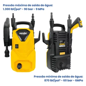 Lavadora de alta pressão Vonder Leve LAV1300 220V amarela de 1.3kW com 90bar de pressão máxima - 60Hz - Imagem 4