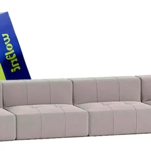 Sofá Modular Na Caixa Bouclé Linho 4 Lugares 2 Braços - Imagem 3