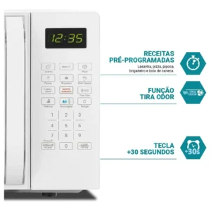 Micro-ondas Philco 20L Branco Pintura Limpa Fácil PMO23B - Imagem 5
