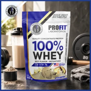 100% Whey - Isolado E Concentrado Refil 900g - Profit Sabor Baunilha - Imagem 3
