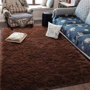 Tapete 2,00x1,50 Peludo Felpudo Sala E Quarto Cores Cor Chocolate Desenho Do Tecido Pelo Alto - Imagem 3