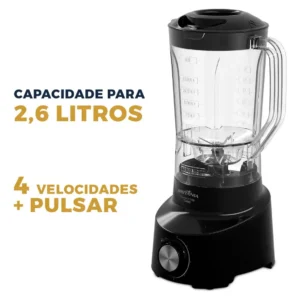 Liquidificador Britânia 2.6l Diamante 1100 Preto - Imagem 1