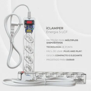 Protetor Elétrico Clamper iCLAMPER Energia 5 com Tecnologia LCF para 5 Tomadas - Imagem 6