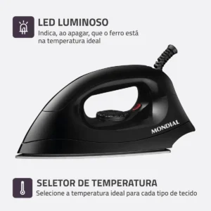 Ferro de Passar a Seco Mondial 1200W - FSN-55-B - Imagem 4