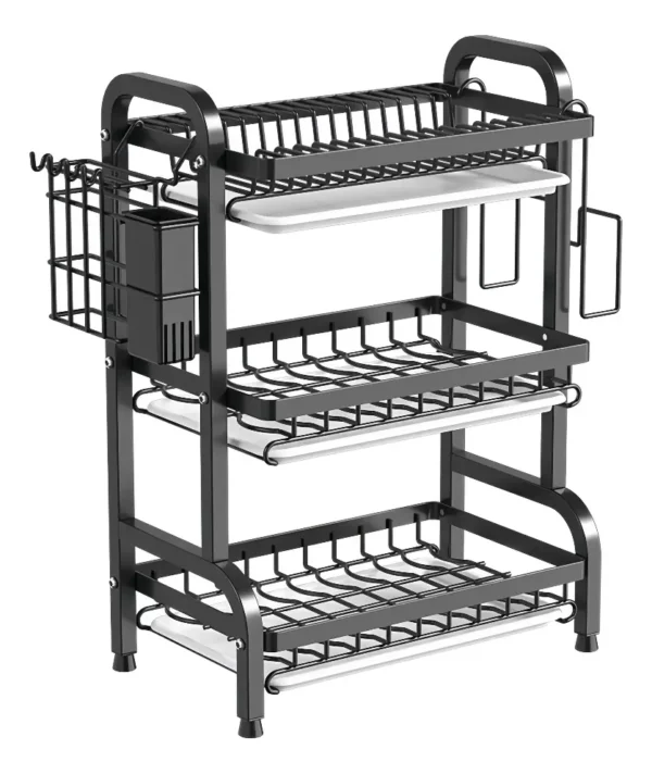 Organizador De Louças 3 Andares Inox Para Cozinha
