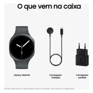 Smartwatch Samsung Galaxy Watch 8 40mm BT GPS, Branco com Pulseira Milanês Cinza-escuro - Imagem 4
