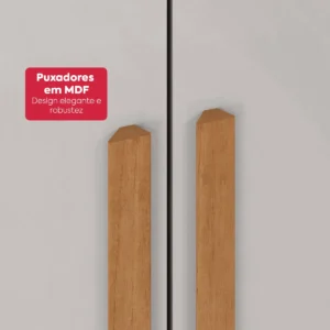 Guarda-roupa Casal Easy Slim 8 Portas C/ Espelho Amendoa/off - Imagem 7