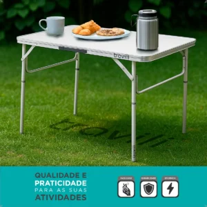 Mesa Dobrável 60x45 Vira Maleta Portátil Camping Churrasco - Imagem 8