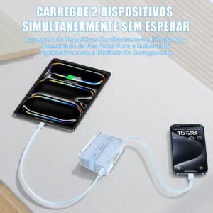 Power Bank 20000mah Carregador Portátil 66w Rápido Cabo Leve - Imagem 6