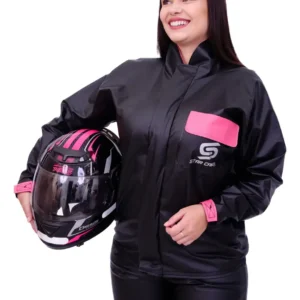 Capa Chuva Motoqueiro Impermeável Pvc Star Combate Feminina - Imagem 1