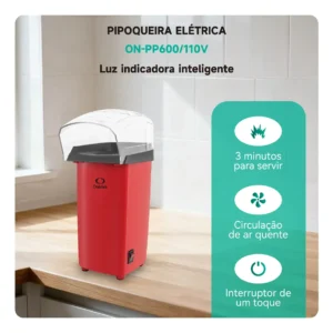 Máquina Pipoca Elétrica Ar Quente Pipoqueira Sem Óleo 28cm - Imagem 4