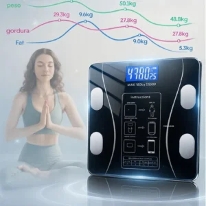 Balança Digital Bioimpedância Profissional smart imc 180kg Bluetooth Corporal Aparelho Alta Capacidade aplicativo App para Android e para IOS Balança De Banheiro Academia - Imagem 8
