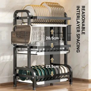 Organizador De Louças 3 Andares Inox Para Cozinha - Imagem 4