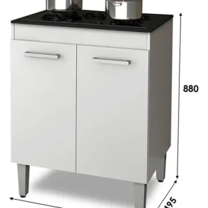 Balcão De Cozinha Para Cooktop 5 Bocas Branco Nauru - Imagem 2